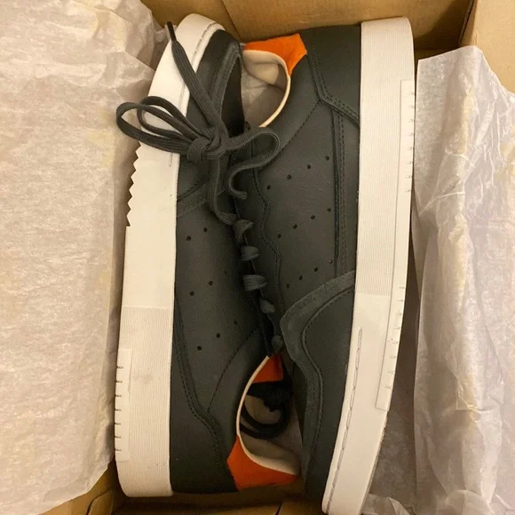 Adidas Supercourt Legend Earth Dark Green Orange EF9182 Tennis Sneaker - Picture 5 of 15